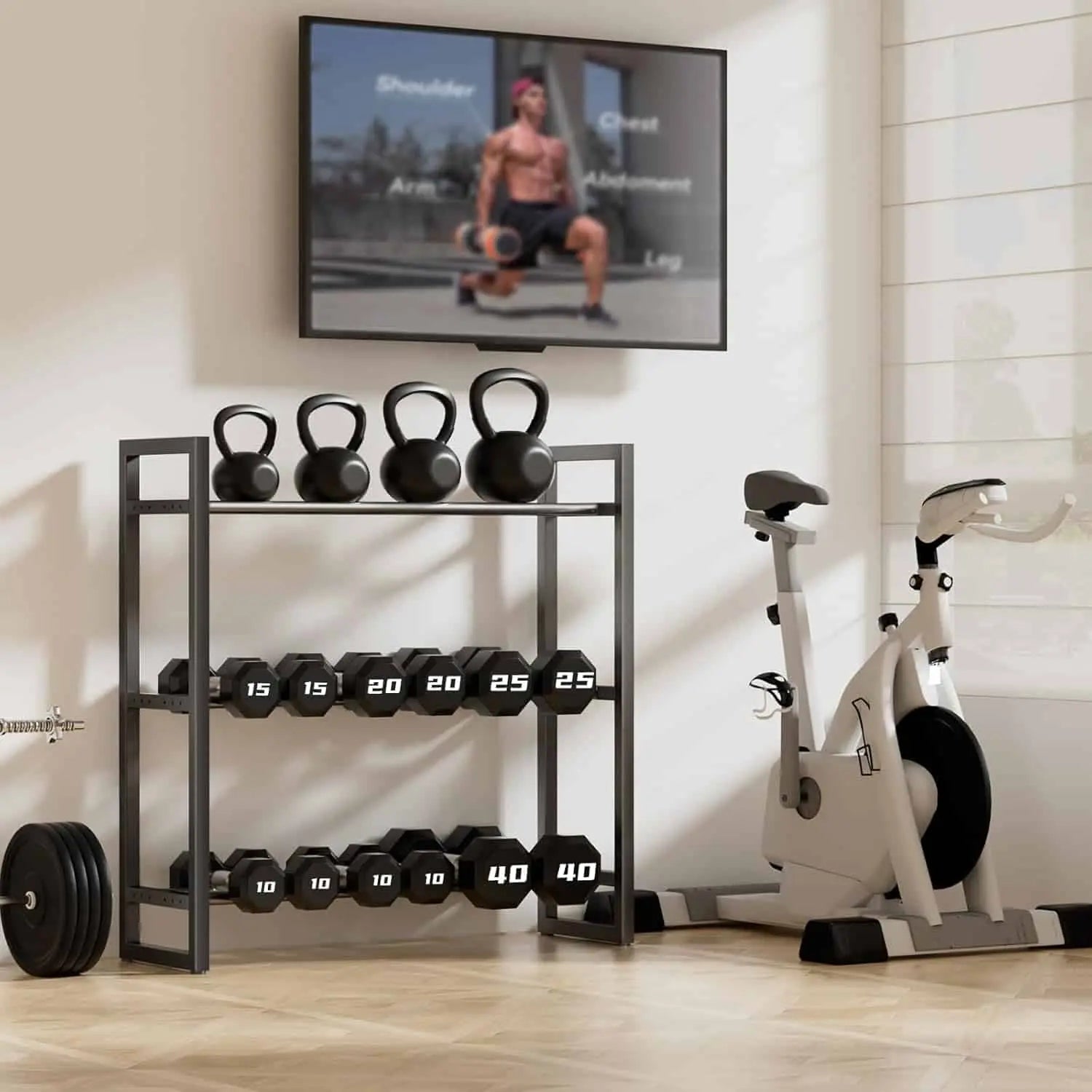 Pickpiff Adjustable 3-Tier Dumbbell Rack – Heavy-Duty Metal Weight Storage Stand (360 lb Capacity) Pickpiff