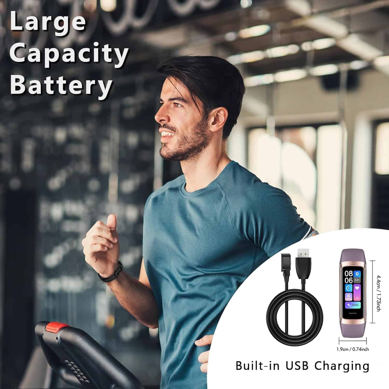Aukire Fitness Tracker with 24/7 Heart Rate, Blood Oxygen Monitor, Sleep Tracking, 1.1" AMOLED Screen, IP68 Waterproof Smart Watch for Women & Men
