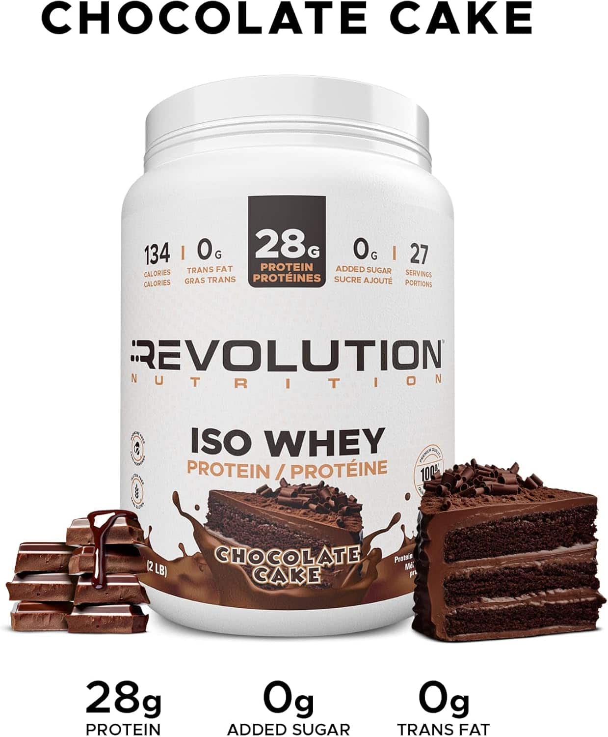 🍫 Revolution Iso Whey Protein Powder – Chocolate Cake, 28g Protein Revolution Nutrition