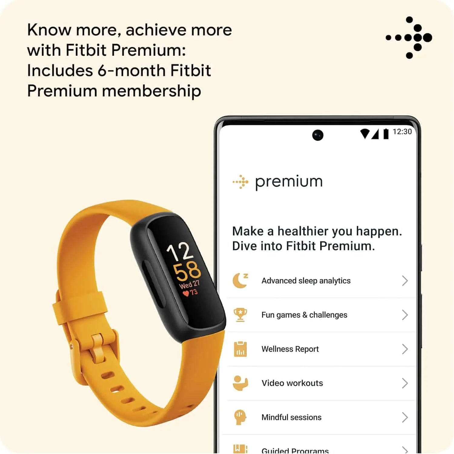 Google Fitbit Inspire 3 Health & Fitness Tracker – Stress Management, Heart Rate, Sleep & Activity Monitoring – Midnight Zen/Black (S & L Bands Included) Fitbit