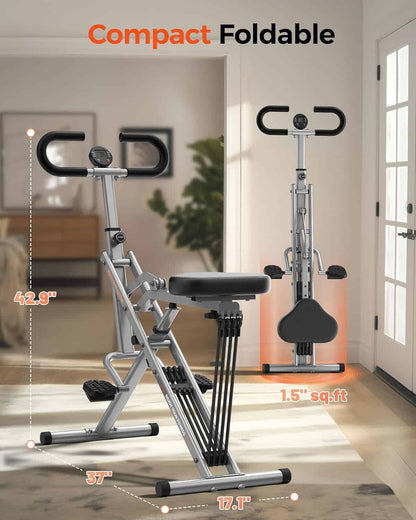 Sportsroyals Foldable Squat & Row Machine – 330 lb Capacity, 4 Resistance Bands, Full Body Glute Trainer for Home Sportsroyals