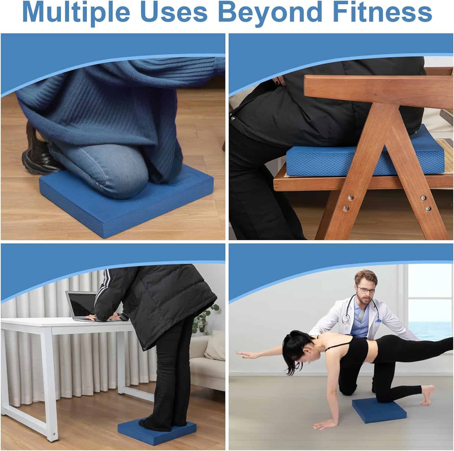 StrongTek Professional Balance Pad for Exercise – High-Density Foam Cushion for Balance Training, Physical Therapy, Yoga & Core Strength – Non-Slip, Water-Resistant Knee Pad (15.8" x 13" x 2") StrongTek