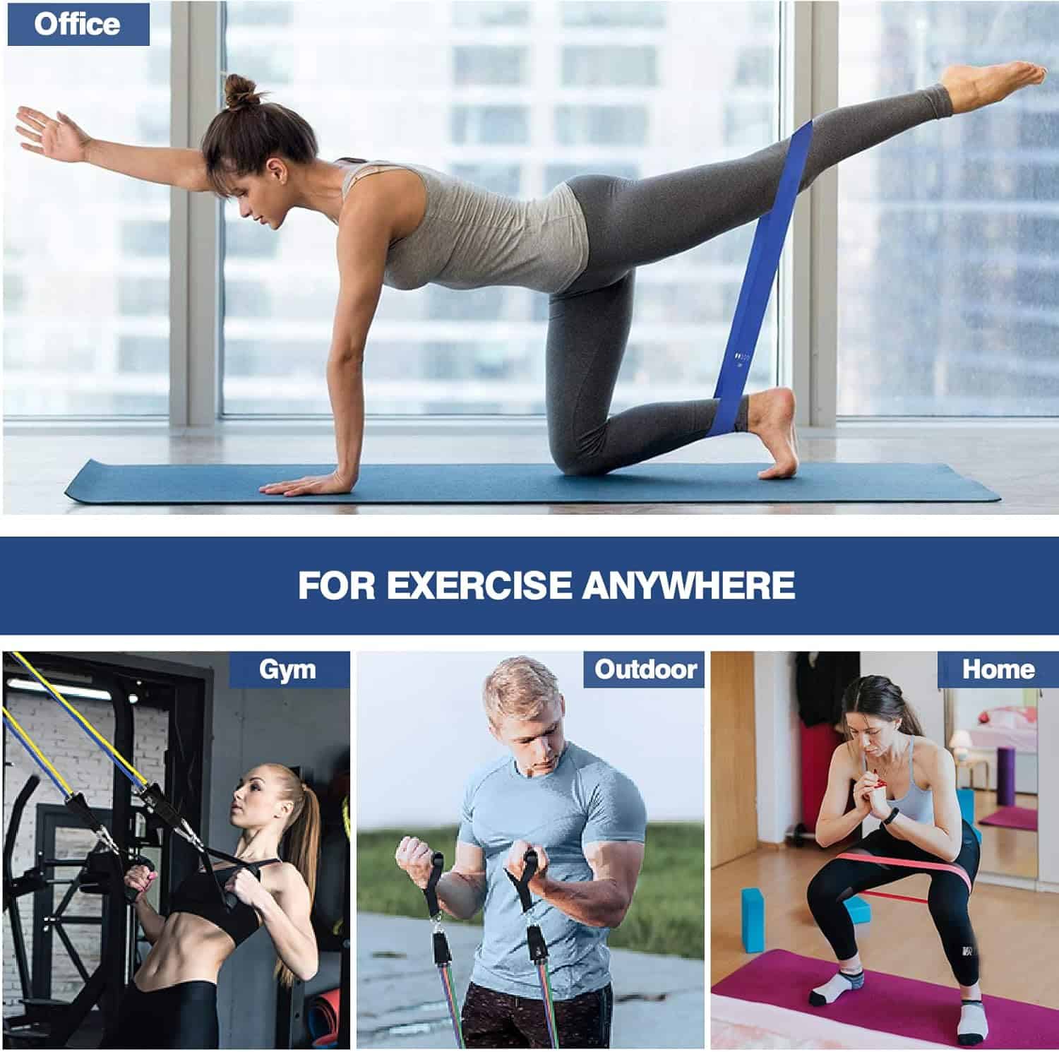 Sensyne 16PCS Resistance Bands Set – Full Body Home Workout Kit with 150 lbs Stackable Bands, Loops, Handles & More SENSYNE