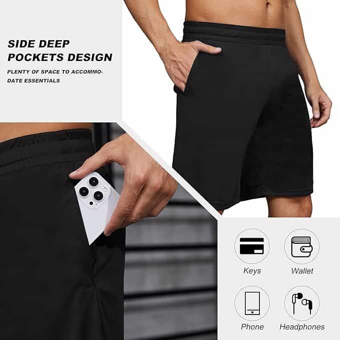 BVNSOZ Men’s Athletic Shorts – Quick-Dry Workout Shorts with Pockets & Elastic Waistband FitCore Supply