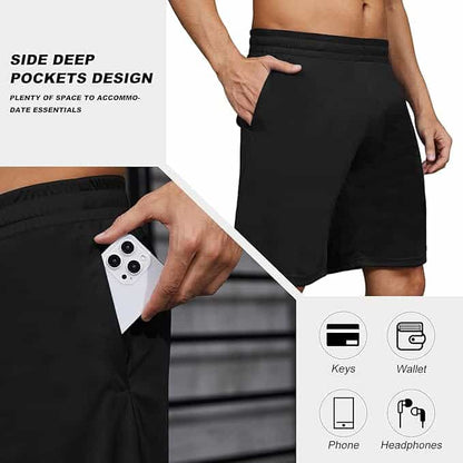 BVNSOZ Men’s Athletic Shorts – Quick-Dry Workout Shorts with Pockets & Elastic Waistband FitCore Supply