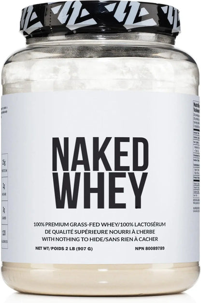 NAKED Whey Protein Powder – 100% Grass-Fed, Unflavored (2LB)
