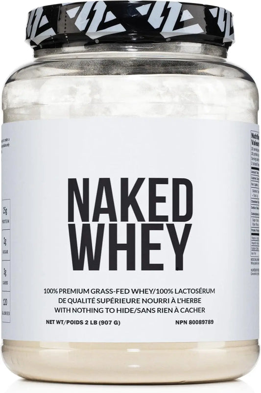 NAKED Whey Protein Powder – 100% Grass-Fed, Unflavored (2LB)
