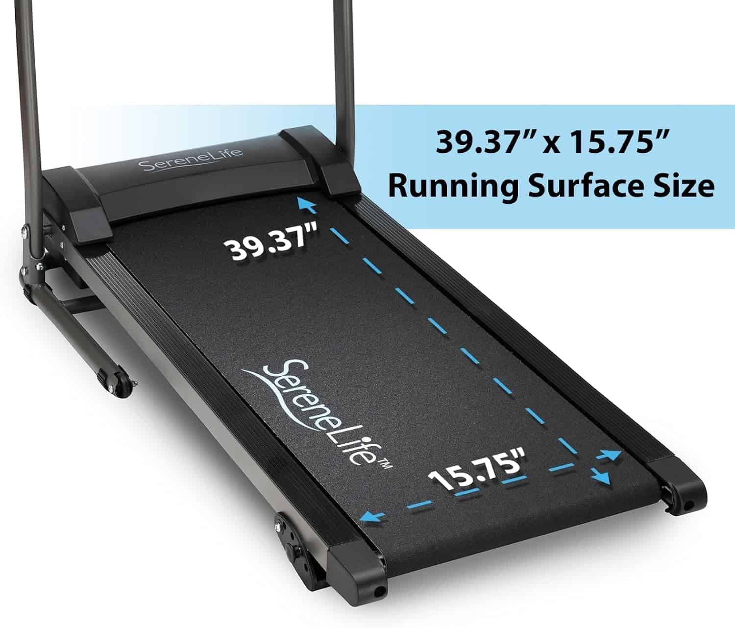 SereneLife Smart Folding Treadmill – 16 Preset Programs, Bluetooth, Incline, 7.5 MPH, Compact Home Gym SereneLife