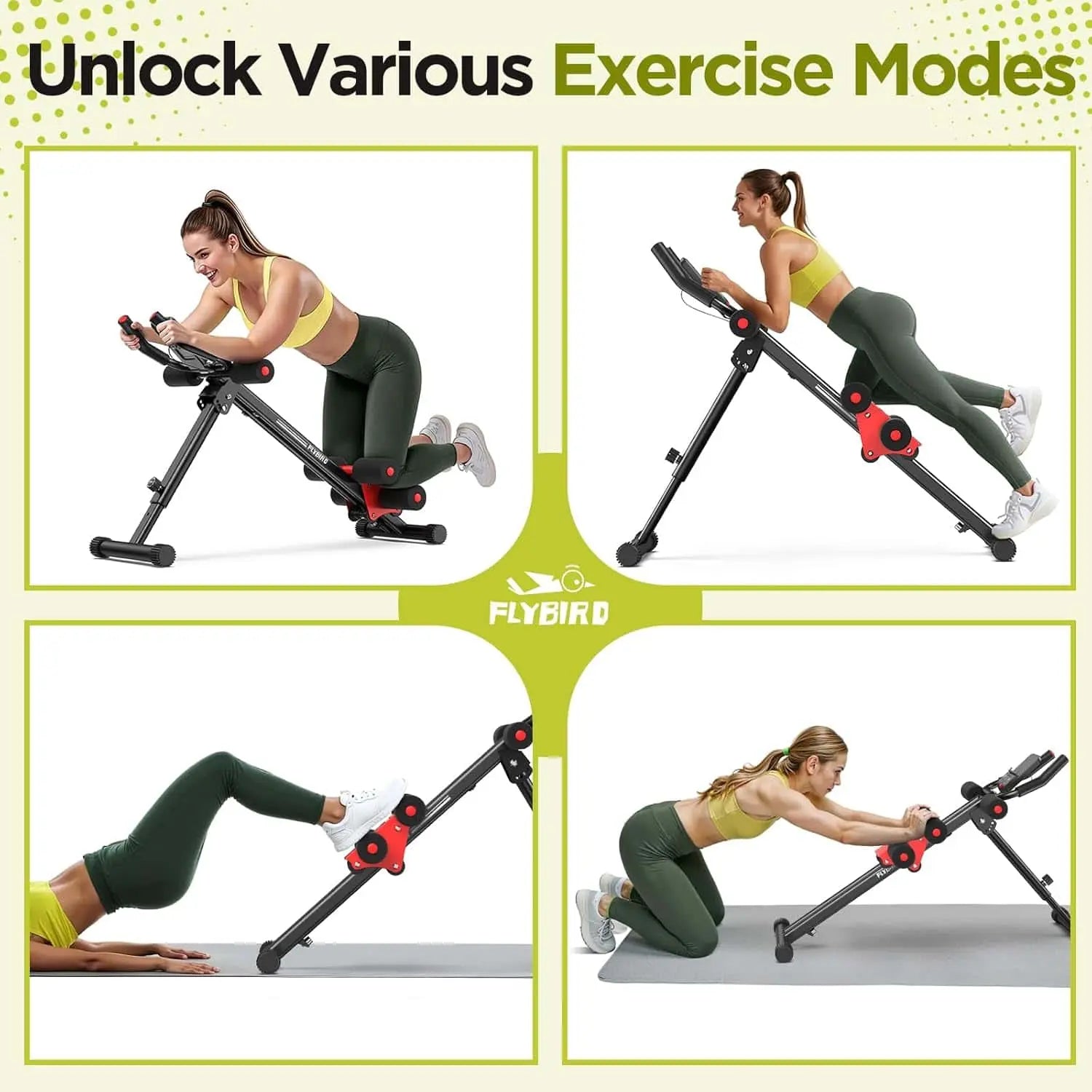Ab Workout Equipment for Home – Adjustable Full Body Machine by FLYBIRD | Foldable Waist Trainer for Beginners FLYBIRD