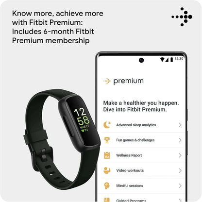 Google Fitbit Inspire 3 Health & Fitness Tracker – Stress Management, Heart Rate, Sleep & Activity Monitoring – Midnight Zen/Black (S & L Bands Included) Fitbit