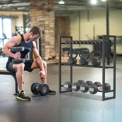 Pickpiff Adjustable 3-Tier Dumbbell Rack – Heavy-Duty Metal Weight Storage Stand (360 lb Capacity) Pickpiff