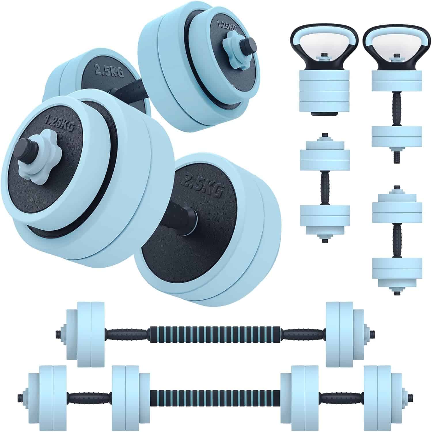 PASYOU 4-in-1 Adjustable Dumbbell Set | Converts to Barbell, Kettlebell & Push-Up Stand PASYOU