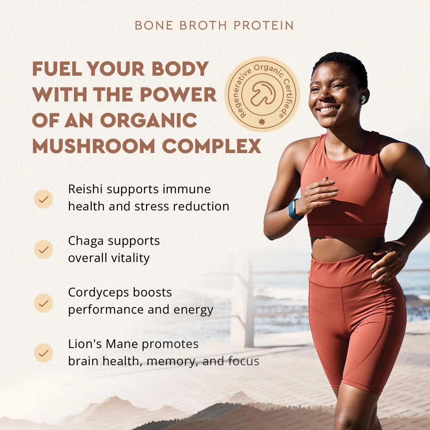 Ancestral Grass-Fed Bone Broth Protein Powder – Chocolate – 20g Protein with Beef Organs & Mushrooms – Gut & Immune Support