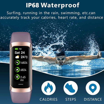 Aukire Fitness Tracker with 24/7 Heart Rate, Blood Oxygen Monitor, Sleep Tracking, 1.1" AMOLED Screen, IP68 Waterproof Smart Watch for Women & Men