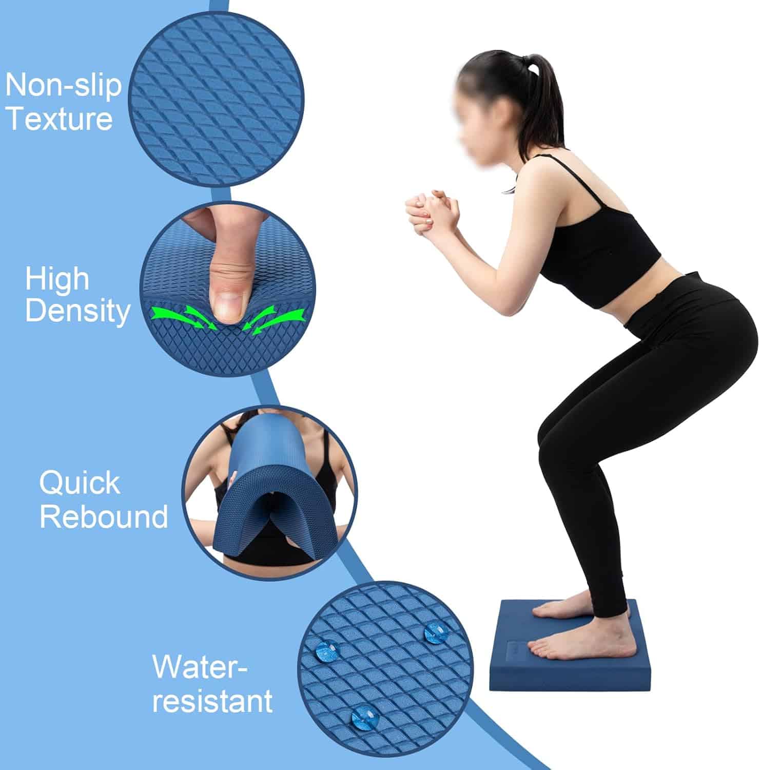 StrongTek Professional Balance Pad for Exercise – High-Density Foam Cushion for Balance Training, Physical Therapy, Yoga & Core Strength – Non-Slip, Water-Resistant Knee Pad (15.8" x 13" x 2") StrongTek