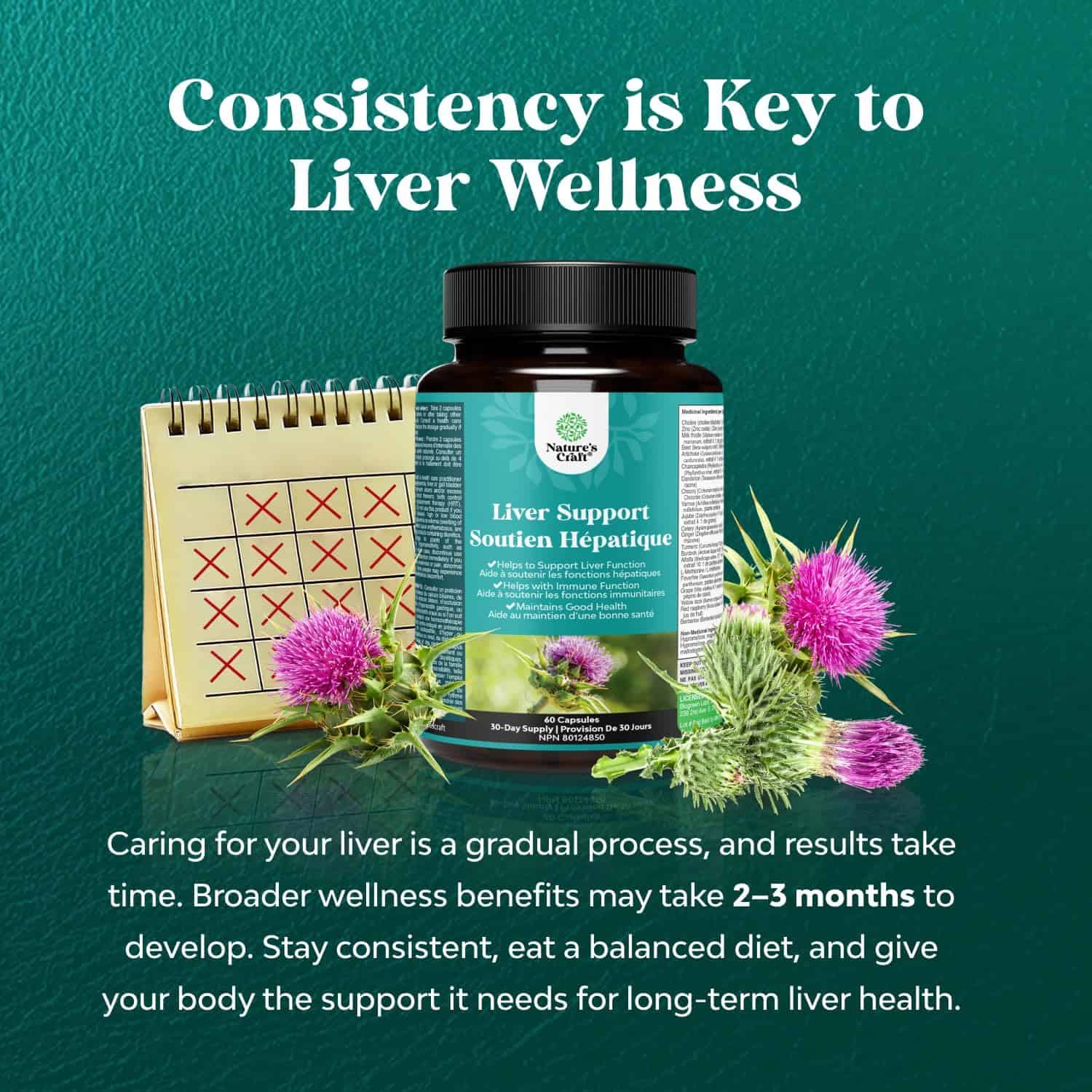 Milk Thistle Liver Cleanse & Detox Supplement – Herbal Blend with Dandelion, Beetroot & Artichoke – 60/90/120 Capsules