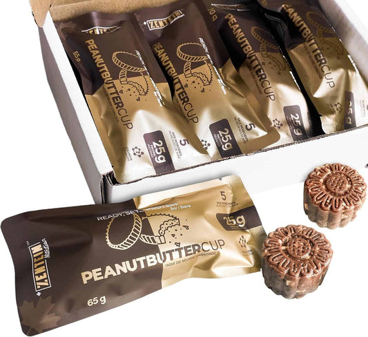 Zentein Collagen Protein Bars – 25g Protein – Peanut Butter Cup – 12 x 65g – 5 Ingredients – Made in Canada Zentein