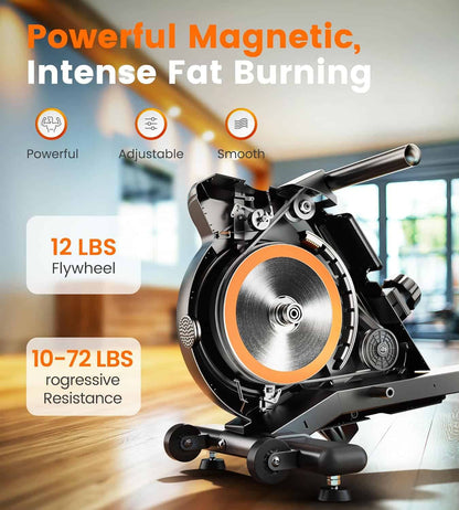 Quiet magnetic resistance system with 16 intensity levels