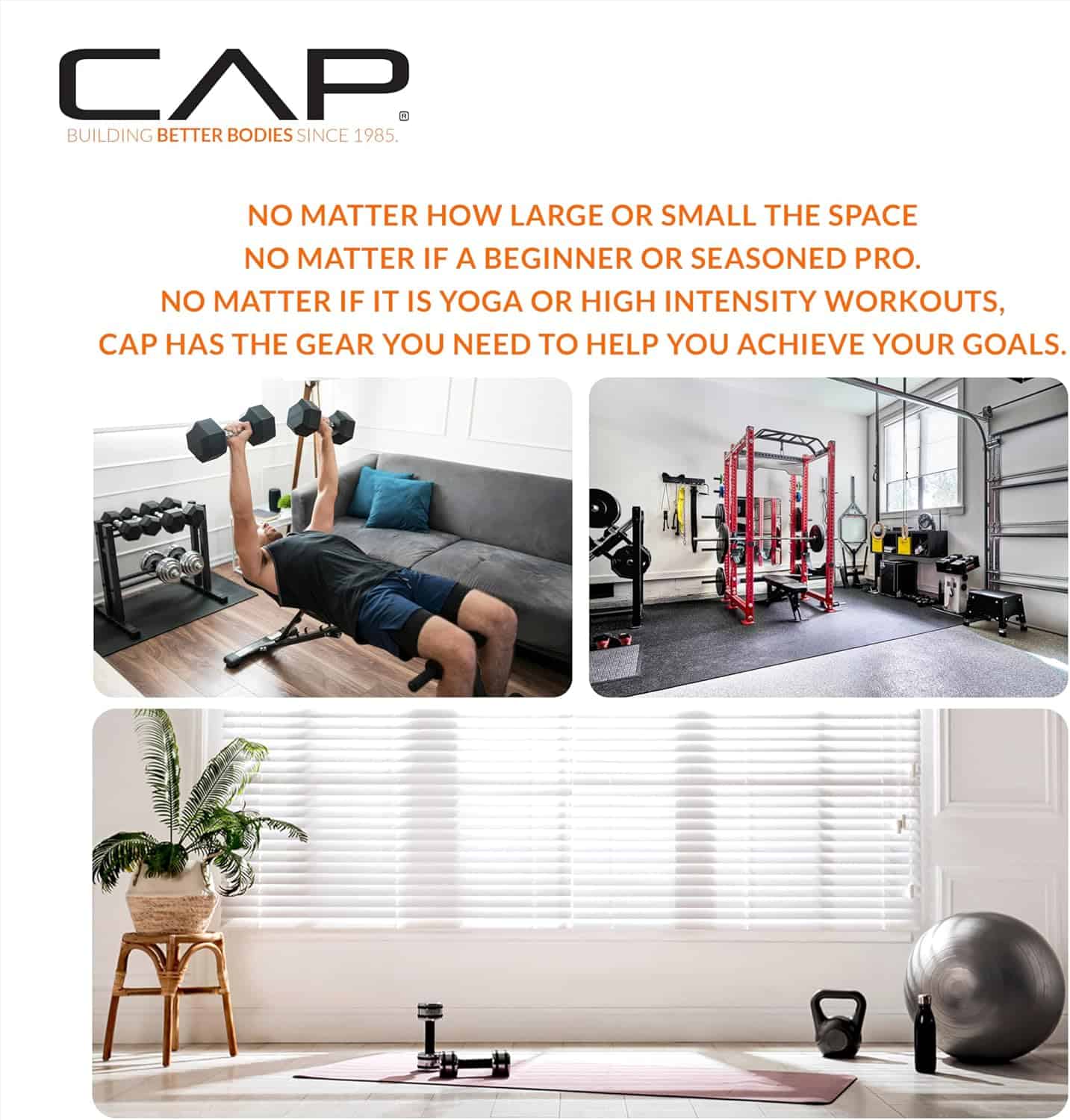 CAP Barbell 2-Inch Olympic Bumper Plate Weight Set – Available in 100lbs, 160lbs, 190lbs & 260lbs Options CAP Barbell