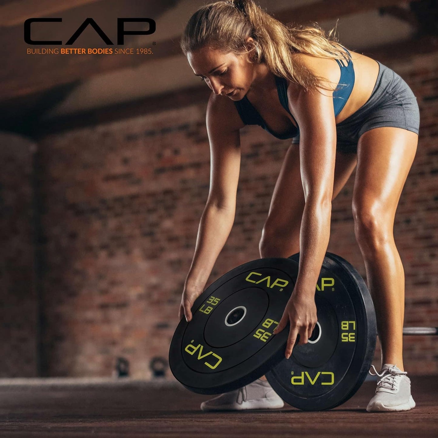 CAP Barbell 2-Inch Olympic Bumper Plate Weight Set – Available in 100lbs, 160lbs, 190lbs & 260lbs Options CAP Barbell
