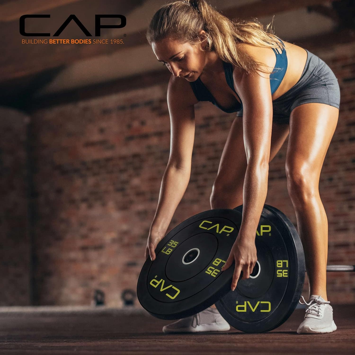 CAP Barbell 2-Inch Olympic Bumper Plate Weight Set – Available in 100lbs, 160lbs, 190lbs & 260lbs Options CAP Barbell