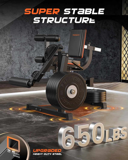 FEIERDUN 3-in-1 Leg Extension & Curl Machine | 570lb Adjustable Home Gym Leg Trainer for Extensions, Curls & Hip Thrusts | Compact Lower Body Workout Machine FEIERDUN