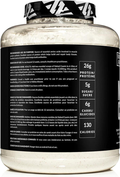 Supplement container with nutritional information label on a white background