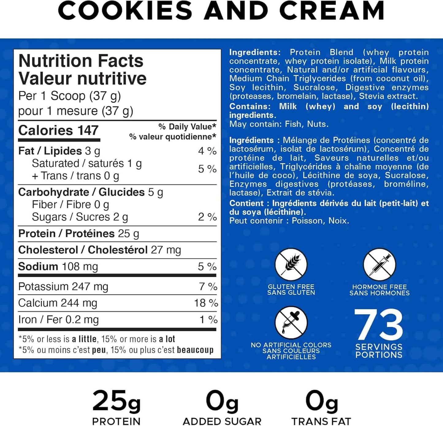 Revolution High Whey Whey Isolate Protein Powder 6LB, Cookies and Cream Revolution Nutrition