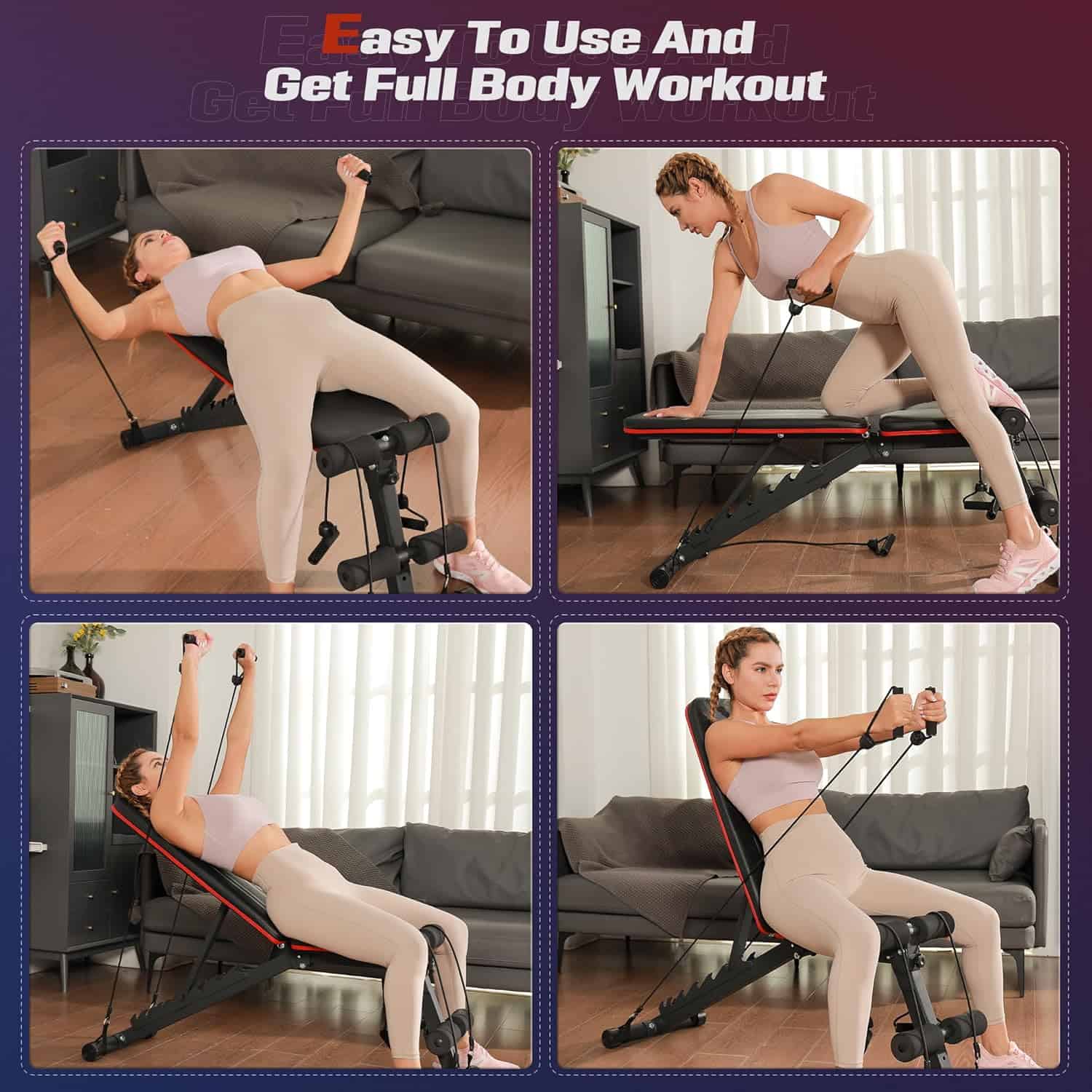 FLYBIRD Adjustable Workout Bench – Foldable Strength Bench with Decline Sit-Up & 700lb Capacity FitCore Supply