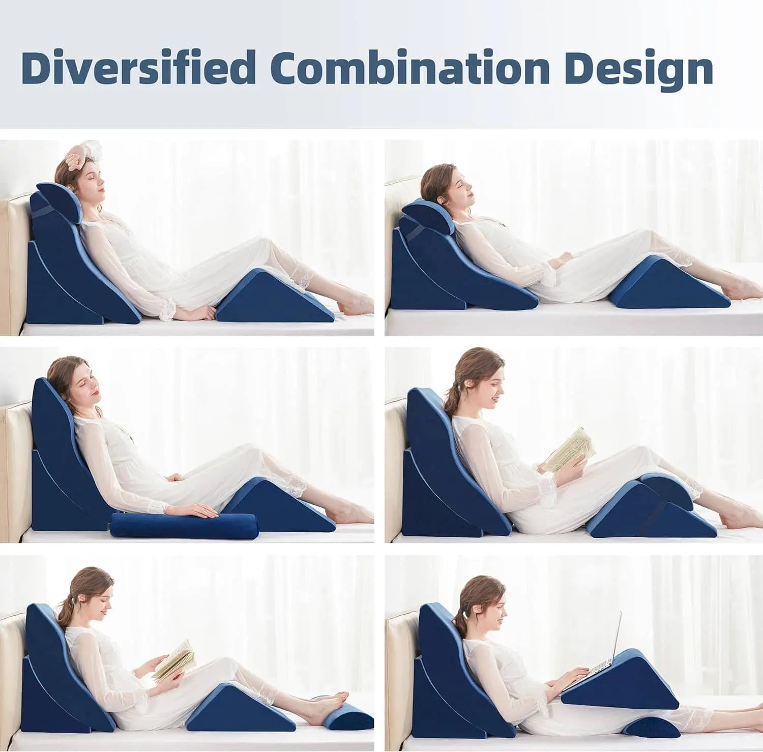 4PCS Orthopedic Bed Wedge Pillow Set – Adjustable Memory Foam for After Surgery, Acid Reflux, Rotator Cuff Recovery, Shoulder & Back Support A2ZCOMFY