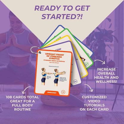 100 Stretching Exercise Flash Cards for Flexibility, Yoga, Pilates & Physical Therapy – Designed by a Physical Therapist PhysioSpace