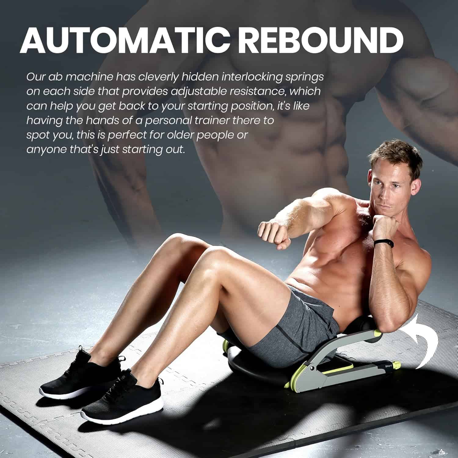 Smart – Ab Workout Equipment for Home Gym – Adjustable Resistance Ab Machine & Core Trainer – Full Body Sit-Up & Crunch Machine with Nutrition & Exercise Guide WONDER CORE