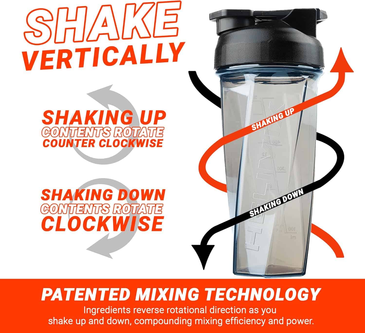 No Ball Protein Shaker Bottles – Vortex Blender Cups