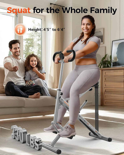 Sportsroyals Foldable Squat & Row Machine – 330 lb Capacity, 4 Resistance Bands, Full Body Glute Trainer for Home Sportsroyals