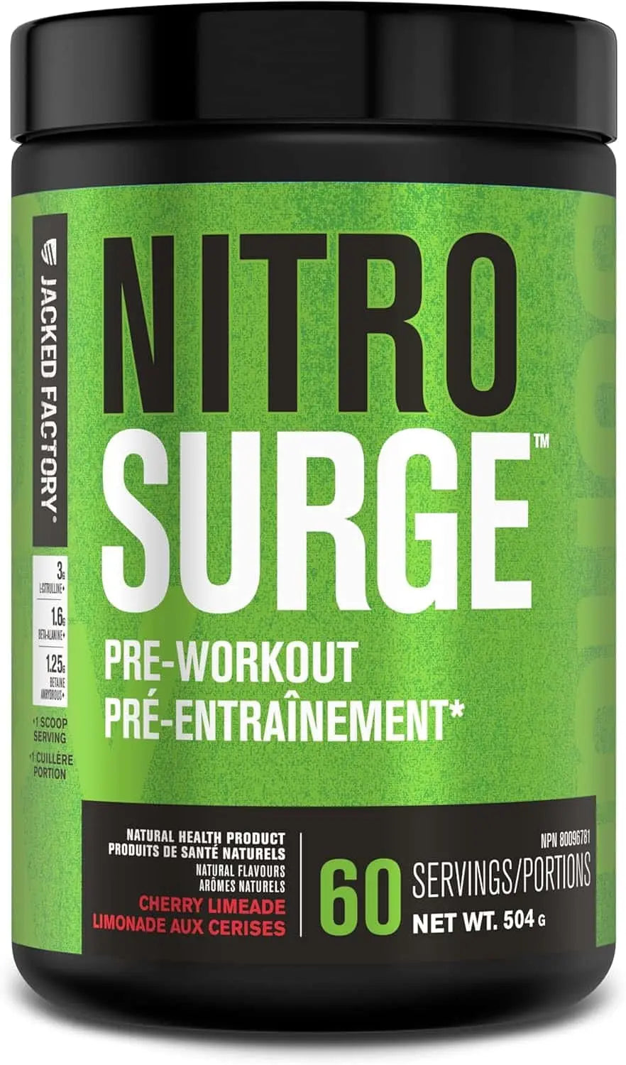 Nitrosurge Pre-Workout – Clean Energy, Intense Pumps & Focus 60 (Cherry_Limeade)