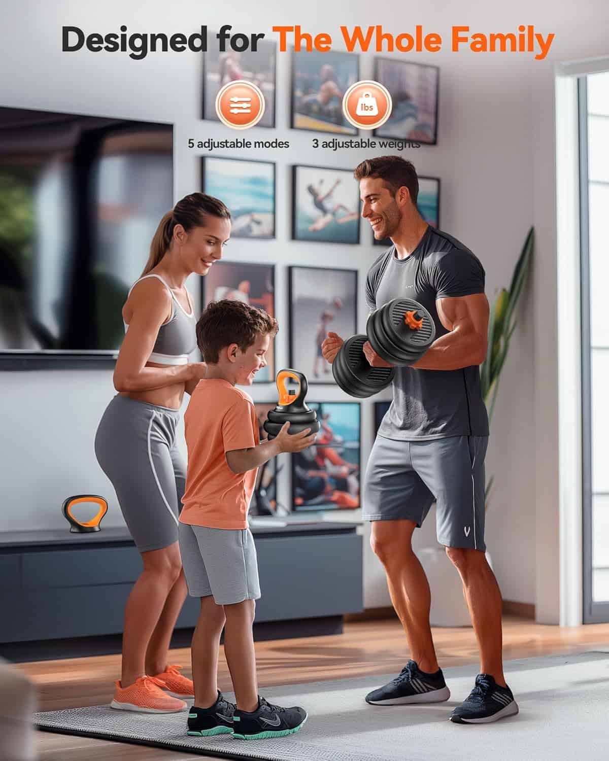 FEIERDUN 4-in-1 Adjustable Dumbbell Set – Converts to Barbell, Kettlebell & Push-Up Stand (20–90 lbs) FitCore Supply