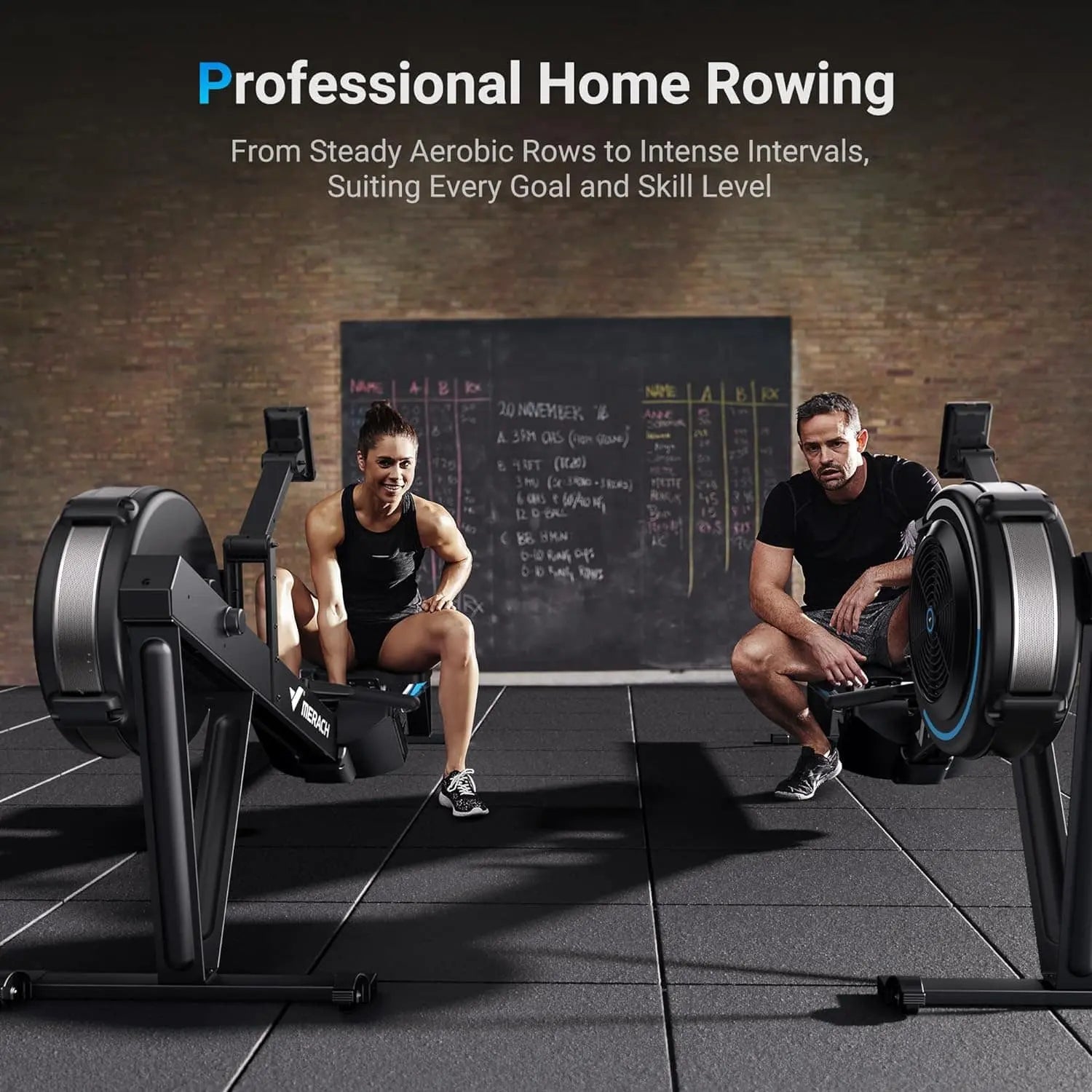 Bluetooth rowing machine display for tracking workout data