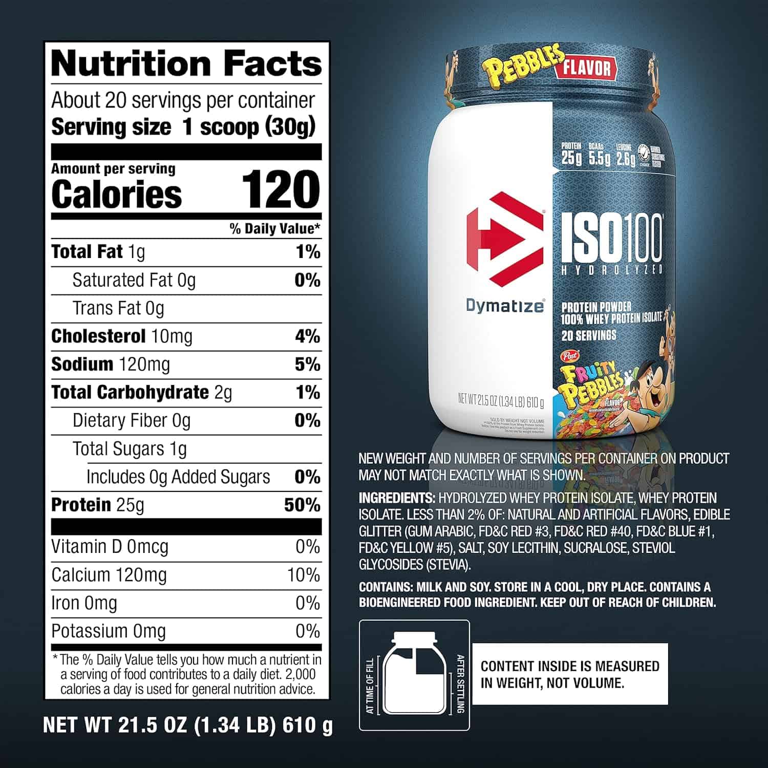 Dymatize ISO100 Hydrolyzed Whey Isolate – Gourmet Vanilla – 25g Protein – Gluten-Free – 20 Servings