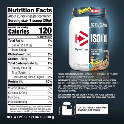 Dymatize ISO100 Hydrolyzed Whey Isolate – Gourmet Vanilla – 25g Protein – Gluten-Free – 20 Servings