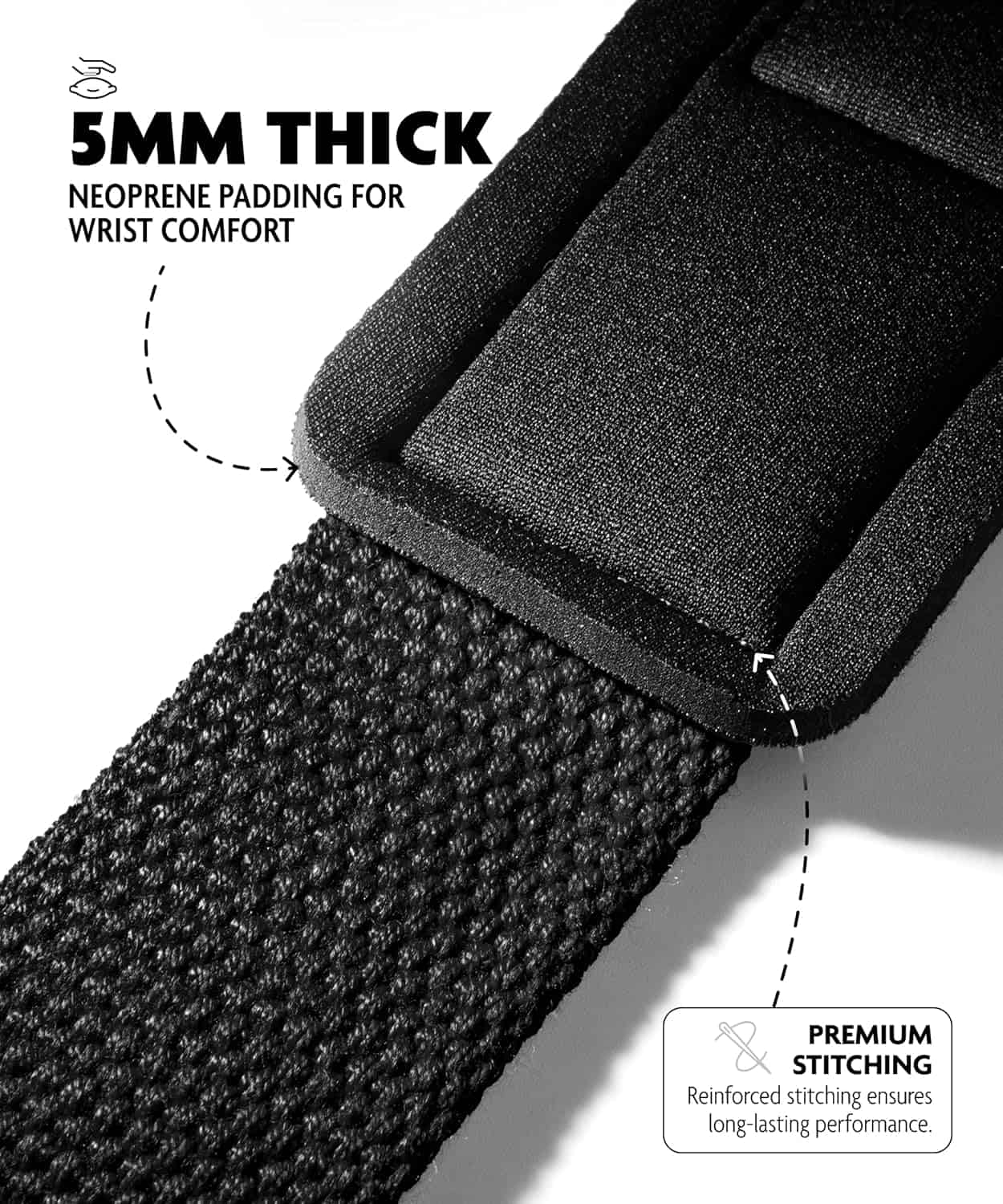DMoose Weightlifting Wrist Straps – Neoprene-Padded Deadlift Straps with Silicone Grip DMoose