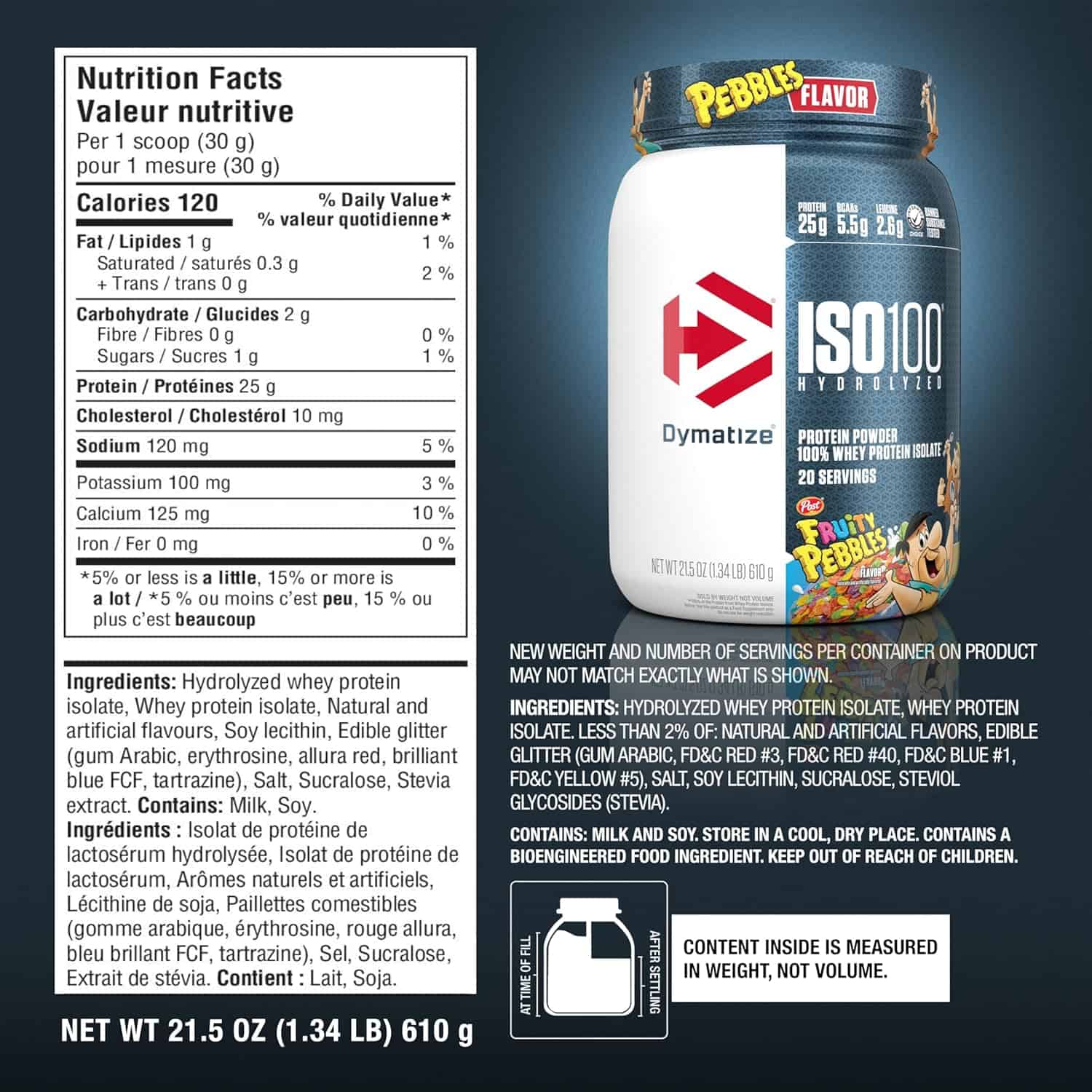 Dymatize ISO100 Hydrolyzed Whey Isolate – Gourmet Vanilla – 25g Protein – Gluten-Free – 20 Servings