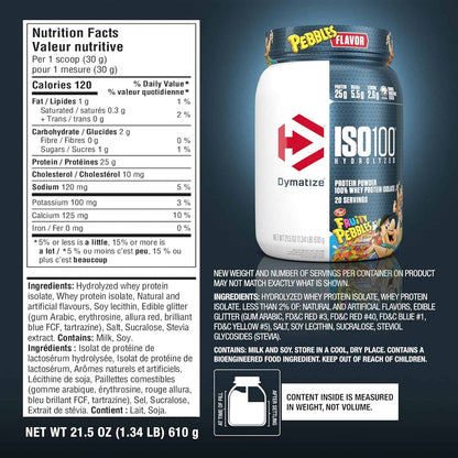 Dymatize ISO100 Hydrolyzed Whey Isolate – Gourmet Vanilla – 25g Protein – Gluten-Free – 20 Servings