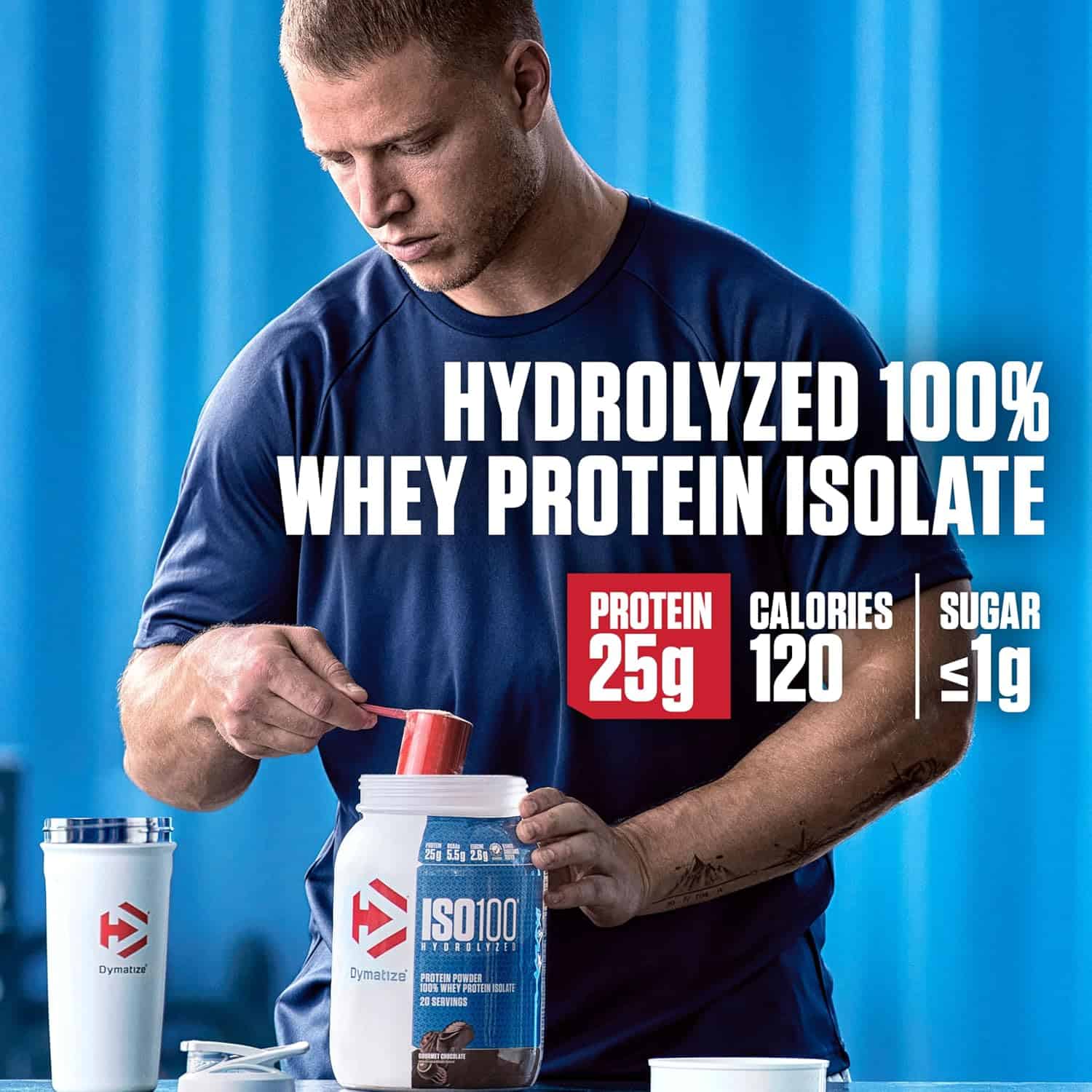 Dymatize ISO100 Hydrolyzed Whey Isolate – Gourmet Vanilla – 25g Protein – Gluten-Free – 20 Servings