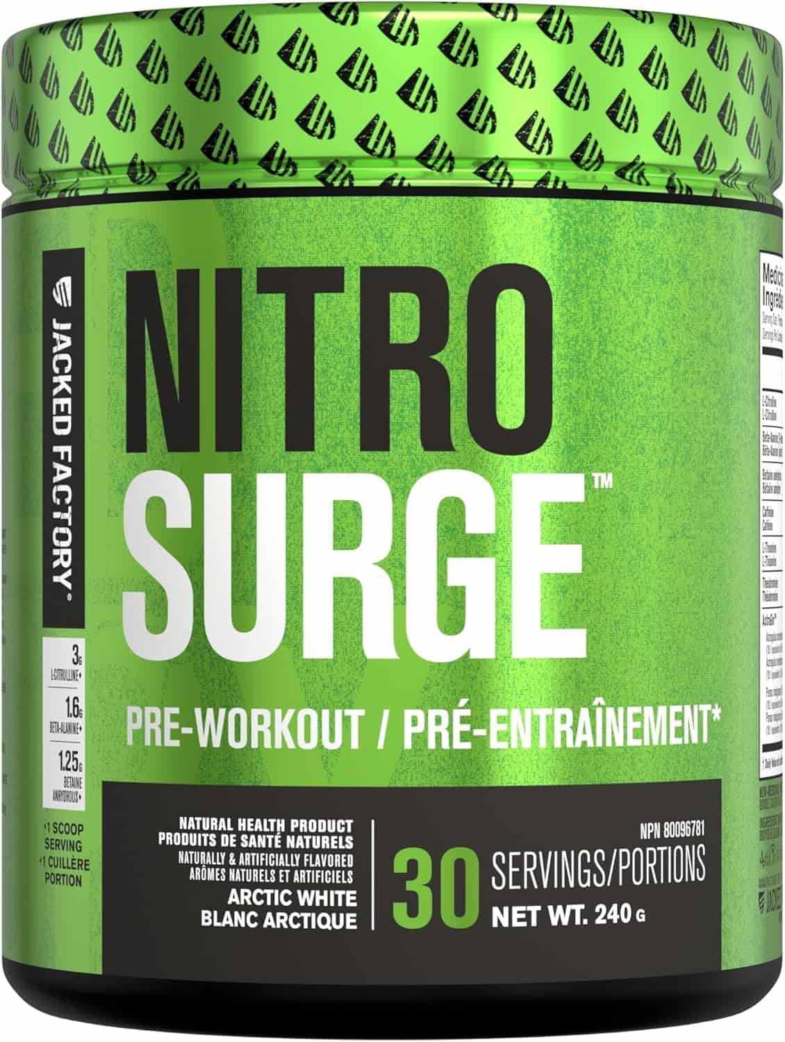 Nitrosurge Pre-Workout – Clean Energy, Intense Pumps & Focus (Arctic White)