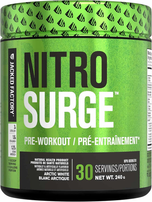 Nitrosurge Pre-Workout – Clean Energy, Intense Pumps & Focus (Arctic White)