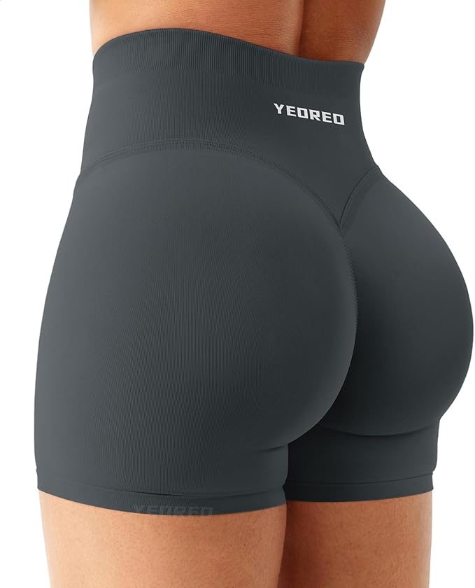 YEOREO Women’s Workout Shorts – Butt Lifting 4.5" Seamless Hidden Scrunch High Waist Biker Shorts with Tummy Control YEOREO