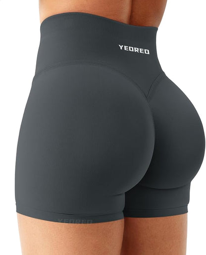 YEOREO Women’s Workout Shorts – Butt Lifting 4.5" Seamless Hidden Scrunch High Waist Biker Shorts with Tummy Control YEOREO