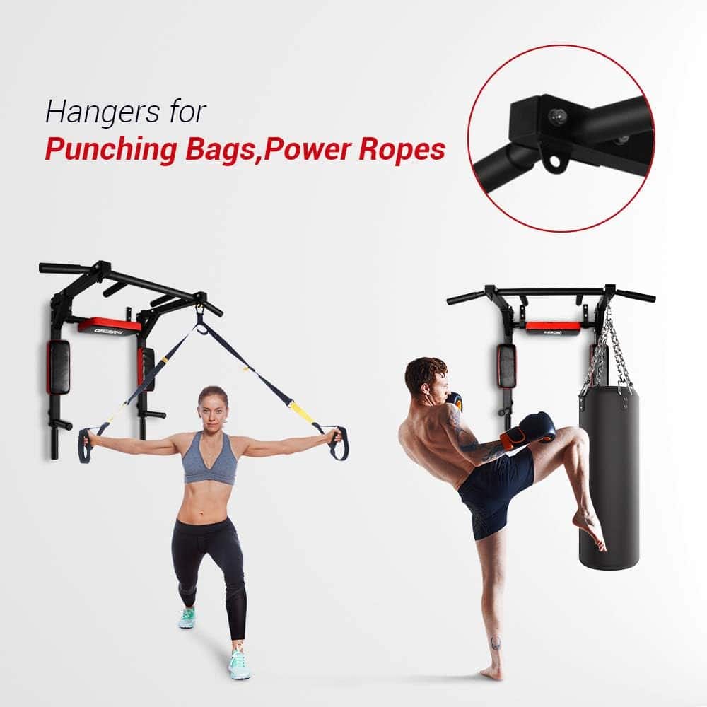 ONETWOFIT Wall Mounted Pull Up Bar & Dip Station ONETWOFIT