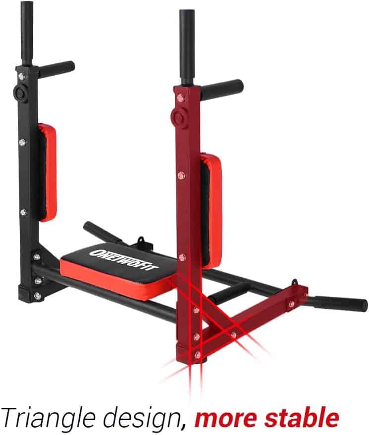 ONETWOFIT Wall Mounted Pull Up Bar & Dip Station ONETWOFIT