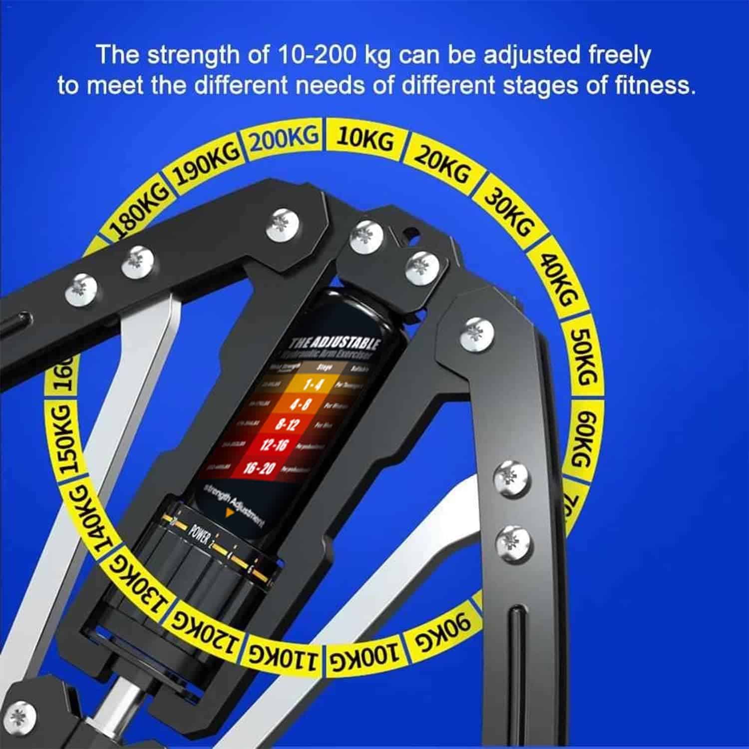 Adjustable Twister Arm Exerciser – 22-440 lbs Hydraulic Power, Home Chest Expander & Shoulder Strength Trainer EAST MOUNT